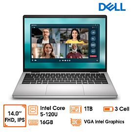 Laptop Dell 14 DC14250, 14'' FHD+ IPS 300nits, Core 5-120U, 16GD5 bus 5600 (1x16GB), 1TSSD, 54W, W11SL+OFFICE, Bạc (DC14250-F0FTK5)