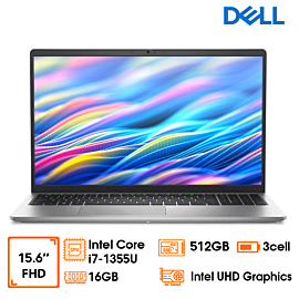 Laptop Dell 15 DC15250, 15.6" FHD, i7-1355U, 16GD5 (1x16GB) (up to 32GB), 512GB SSD, Intel Graphics, 54Wh, ax+BT, OfficeHome24+Office 365, McAfee LS, Win 11 Home, Bạc (Platinum Silver), 1Y (DC15250-71092480)