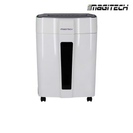 Máy hủy tài liệu Magitech DM-120M, Hủy vụn 8 tờ (70g),2.2m/min,2 x 10 (mm)230 mm (A4), 20L, CD/ Kim Bấm/ Thẻ Từ: 2x10mm,