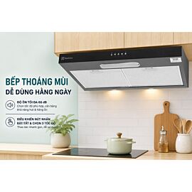 Máy hút mùi âm tủ cổ điển Electrolux ECF7311KB, 70cm, 242W, 600 m3/giờ, lưới lọc nhôm, 66 dB, màu đen