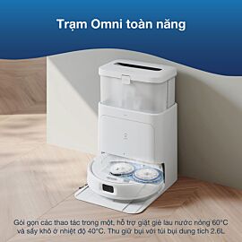 Robot hút bụi lau nhà Ecovacs N30 PRO OMNI, 60W, 10000Pa, 2.6L, tự động làm sạch, màu đen