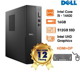 PC Dell Slim i5-14400 (20 MB cache, 10 Cores, 16 threads, up to 4.7 GHz), 16GB (1x16GB) DDR5 4800MT/s, SSD 512GB M2 MVMe, Wifi + BT, 3.0 SD Card Reader, Win11 Home, Non DVDRW, 180W PSU, Key KB216 (CoPilot AI Hotkey) + Mouse MS116, 2Y Dell Care Plus (ECS12