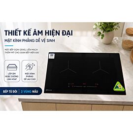 Bếp từ đôi Electrolux EHI7266BF, 5000W, Inverter, 9 mức công suất, lắp âm và lắp dương linh hoạt, mặt bếp kính Ceramic - Kanger