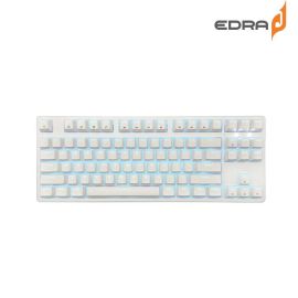 Bàn phím  cơ Gaming E-DRA EK387L-WHITE; 87 phím; USB Type C; ABS top cover; Blue; Double injection key caps; màu Trắng;