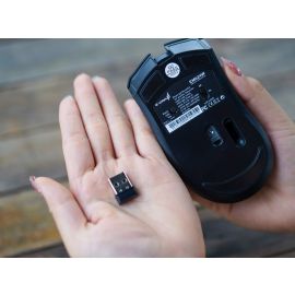 Chuột không dây Gaming E-DRA EM624W; Wireless 2.4Ghz + Bluetooth 5.0; 3600 DPI; Pin sạc 650mAh; LED RGB; HUANO switch 10 triệu lần nhấn; cáp Type-C; màu đen