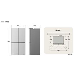 Tủ lạnh 4 cánh LG 502L Multi Door F50BG (inverter , Multi Ari Flow phân bổ đều không khí lạnh, ngăn điểu chỉnh nhiệt độ linh hoạ, khay đá di động, làm đông nhanh và cảnh báo cửa mở, Ngăn Fresh Converter Knob, màu đen,mặt gương soi.)