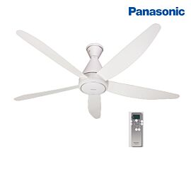 Quạt trần Panasonic F60GDN-LG - 5 cánh, ti dài, có remote, động cơ DC tiết kiệm điện 9 cấp độ gió, màu bạc