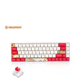 Bàn phím cơ không dây Gaming Newmen Outemu Purple Switch GM680 - 65% 68 phím, Wireless 2.4GHz + Bluetooth 5.0, Pin lithium 1850mAh, Tactile