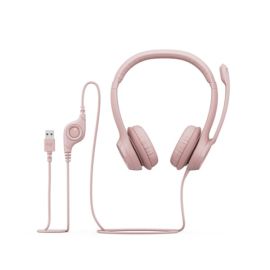 Tai nghe on-Ear Logitech kèm mic H390 – Màu hồng, USB 2.33m, 20Hz-20KHz