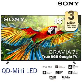 TV Sony 98-inch 4K QD-MiniLED K-98XR70M2 ( Bravia 7 ), Google TV, 120 Hz, Loa 65w (2.2 kênh - 6 loa), RGB (RGB Backlight Master Drive Pro), RGB Triluminos Max, AI Processor, XR Contrast Booster 20, Luminance Booster, X-Wide Angle Pro, XR Motion Clarity, X