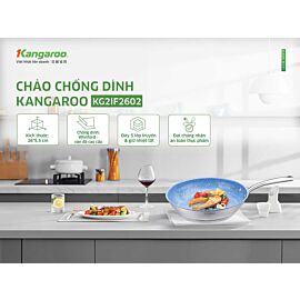 Chảo inox chống dính đáy từ Kangaroo KG2IF2803, 5 lớp, Whitford, 28cm, sâu lòng 5,5cm