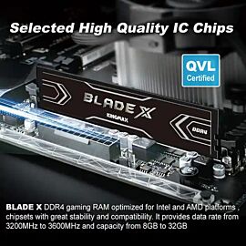 RAM 16GB 3200 Kingmax (Tản) DIMM DDR4 Zeus Blade: CL17; 1Rx16; 1.35V; 3Y (KM-LD4A-3200-16GSBB16)