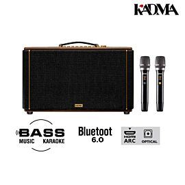 Loa Karaoke xách tay Kadma KS300B 40Hz - 20KHz,15.000 mAh (192Wh), bluetooth 6.0, DSP chip x2 .mp3,WAV,FLAC, HDMI ARC 15.9kg, kèm 1 mic, màu đen
