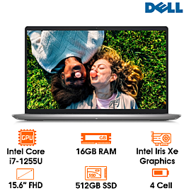 Laptop Dell Inspiron 15 3520 - bạc, i7-1255U, 16GB, 512GB SSD, Intel Iris Xe Graphics, 15.6" FHD, 4C 54Wh, ac+BT, OfficeHome24, McAfee LS, Win 11 Home, 1Y (N3520-71053682)