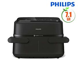 Nồi chiên không dầu Philips NA150/00, 7.1L, 2450W, 2 ngăn linh hoạt:, công nghệ Rapid Air Plus, 6 chương trình nấu cài đặt sẵn, đen