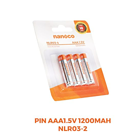 Pin đũa Nanoco NLR3-4 - Alkaline AAA 1.5V 1200mAh ; Vỉ 4 viên