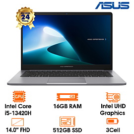 Laptop Asus Expertbook P1403CVA - grey, 14" FHD IPS, i5-13420H, 16GD5, 512GB, FingerPrint, Wi-Fi 6 2*2 + BT 5.3, 50WHrs, Win11HSL, McAfee 1Y, 2Y Onsite (P1403CVA-i516-50W)