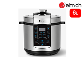 Nồi áp suất điện đa năng Elmich PCE-9150, 6L, 1000W, 8 chức năng nấu đa dạng, Lòng nồi inox và vỏ inox phủ sơn tĩnh điện, màu bạc