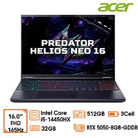 Laptop ACER gaming Predator Helios Neo 16 AI PHN16-I31-50H7 16"FHD165Hz; i5-14450HX; RAM 32GD5 bus 5600; 512GB SSD; GeForce RTX 5050-8GB-GDDR7; Win11H; black; 2Y 3S1 (NH.U4SSV.001)