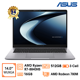 Laptop Asus Expertbook PM3406CHA, 14" WUXGA, R7 8840HS,16GD5 (1x16GB) (up to 64GB), 512GB SSD/AMD Graphics, be+BT, FP, Win 11 Home, Misty Grey, 2Y (PM3406CHA-LY0089W)