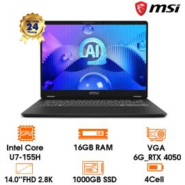 (NB) MSI Prestige 14 AI Studio C1VEG Core U7-155H/32G/1TBSSD/14.0_2.8K/WL/BT/FP/4C/6G_RTX 4050/ALUp/W11SL/LEDKB/XÁM/2Y+Túi