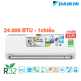 Điều hòa Daikin FTKF71ZVMV/RKF71ZVMV 2025 - 1 chiều inverter; 3.0HP; CSPF 5.4; Streamer; Kiểm soát độ ẩm 65%; D-mobile Wi-Fi; 47 dB(A) (dàn nóng )