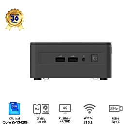 ASUS NUC13 PRO Tall, i5-13420H, 2xDDR4-3200 (up to 64GB) (Sodimm), 1x 2280 NVMe (up to 8TB, 1x 2242 NVme (up to 1TB), 1x 2.5 SATA (up to 4TB), 2x HDMI 2.1, 2x Thunderbolt 4 Type C, 3x 3.2 USB Type A, 1x 2.0 USA Type A, 1x RJ45, VESA MOUNT, Wifi 6E+BT 5.3,