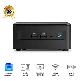 ASUS NUC13 PRO Tall, i3-1315U, 2xDDR4-3200 (up to 64GB) (Sodimm), 1x 2280 NVMe (up to 8TB, 1x 2242 NVme (up to 1TB), 1x 2.5 SATA (up to 4TB), 2x HDMI 2.1, 2x Thunderbolt 4 Type C, 3x 3.2 USB Type A, 1x 2.0 USA Type A, 1x RJ45, VESA MOUNT, Wifi 6E+BT 5.3, 