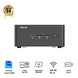 ASUS NUC15 PRO Tall, Core 5-210H, 2xDDR5-5600 (up to 96GB) (Sodimm), 1x 2280 NVMe (up to 8TB), 1x 2242 NVme (up to 2TB), 1x 2.5 SATA (up to 4TB), Intel Arc 140T, 2x HDMI 2.1, 2x Thunderbolt 4 Type C, 3x 3.2 USB Type A, 1x 2.0 USA Type A, 1x RJ45, VESA MOU