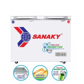 Tủ đông Sanaky 270L inverter VH-3699A4K(Kính cường lực,1 ngăn đông,2 cánh,Dàn đồng, R600a)