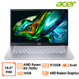 Laptop Acer Swift Go 14 SFG14-41-R19Z R5-7530U; 16G LPDDR4X onboard; 512GB SSD; 14" FHD; Win11HSL; Plastic, Bạc; 1Y (NX.KG3SV.001) 