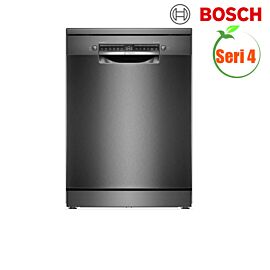 Máy rửa bát độc lập Bosch SMS4EMC06E, Serie 4, 14 bộ, Home connect, 6 chương trình rửa, màu đen, 845x600x600 mm