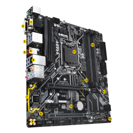 GIGABYTE™ GA-H370M-D3H- Intel H370 chipset - Socket LGA 1151 Support for Intel® 8th Gen Core™ i7/i5/i3/Pentium®/Celeron® LGA1151
