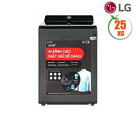 Máy giặt cửa trên LG 25kg T2725SX5G (động cơ truyền động trực tiếp, tự động nhận diện loại vải, giặt nhanh 30p, giặt hơi nước, thiết kế mặt trước nghiêng. Màu xám đậm)