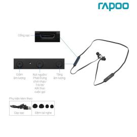 Tai nghe không dây in-ear Bluetooth Rapoo S150 - BT5.0, 90mAh, type-C