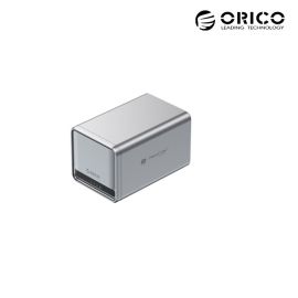 NAS Orico 2-bay MetaCube TS200-EU-GY-BP - ARM Quad-core Cortex-A55 1.7 Ghz; Ram 2GB DDR4; Flash 8GB; Hai khe 2.5/3.5-inch SATA 3.0 max 20TB; LAN Gigabits; USB-C 3.2; USB-A 3.2; App Cloud: Weline; Raid 0, 1, LVM; Chất liệu ABS màu xám