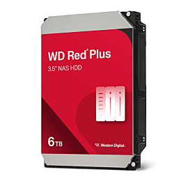 HDD 3.5 WD 6TB Red Plus Internal NAS : Sata3; 5400 RPM; TBW: 180TB/Year ; 3Y; WD60EFPX