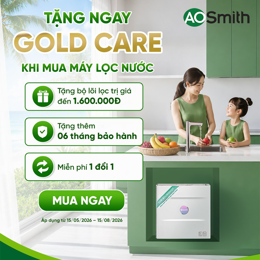 MỞ LỐI SỐNG KHỎE, ĐÓN HÈ AN TÂM VỚI GÓI QUÀ TẶNG “GOLD CARE” CỰC HẤP DẪN TỪ A.O.SMITH