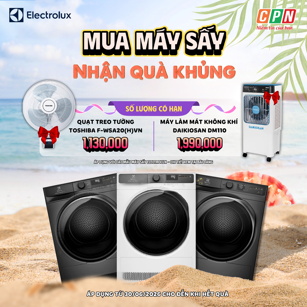 MUA MÁY SẤY ELECTROLUX TẶNG QUÀ KHỦNG