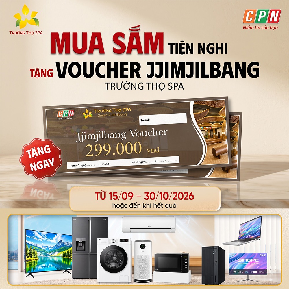 MUA SẮM TIỆN NGHI TẶNG VOUCHER JJIMJILBANG