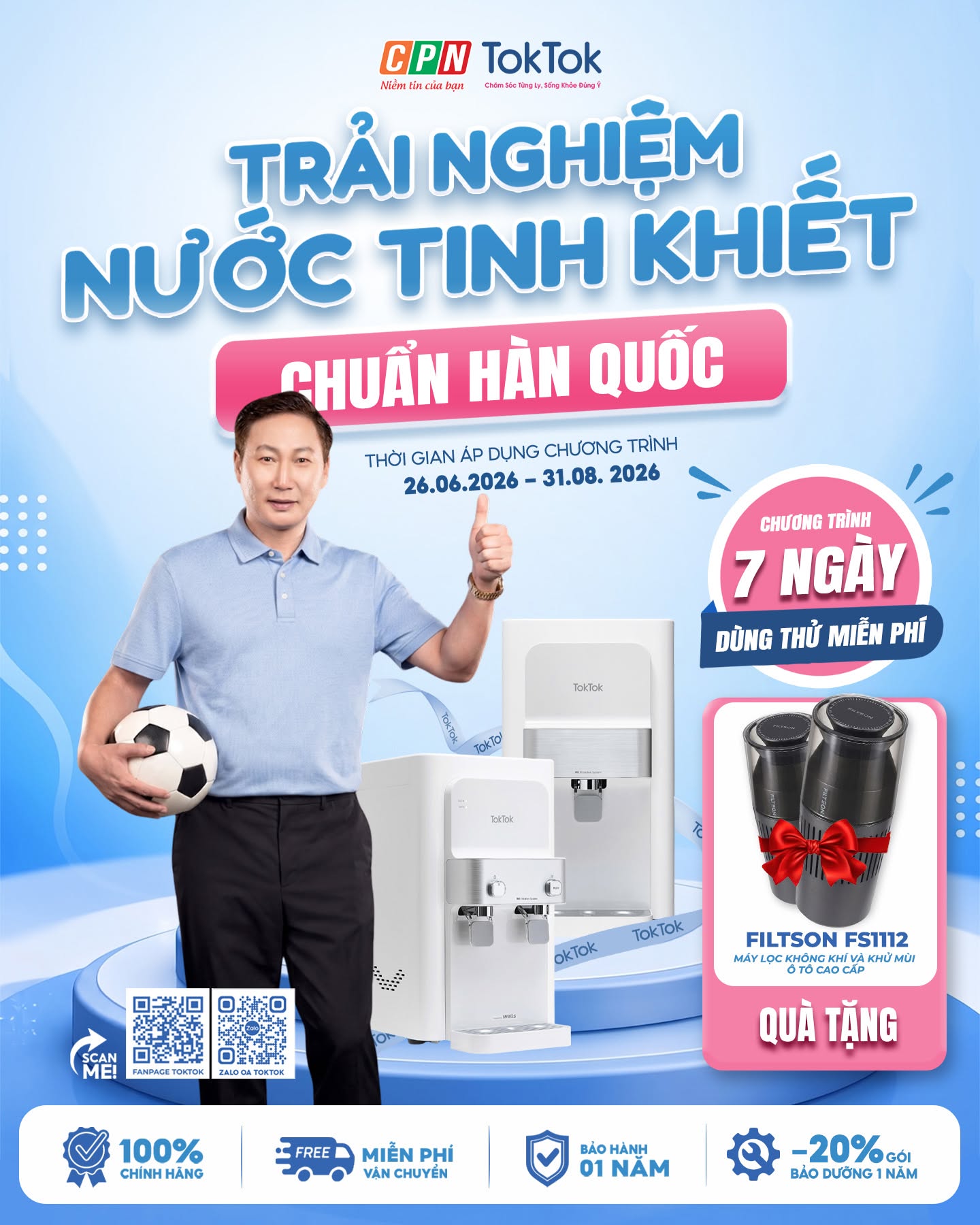TRẢI NGHIỆM NƯỚC TINH KHIẾT CHUẨN HÀN QUỐC MIỄN PHÍ 7 NGÀY CÙNG TOKTOK TẠI CPN VIỆT NAM